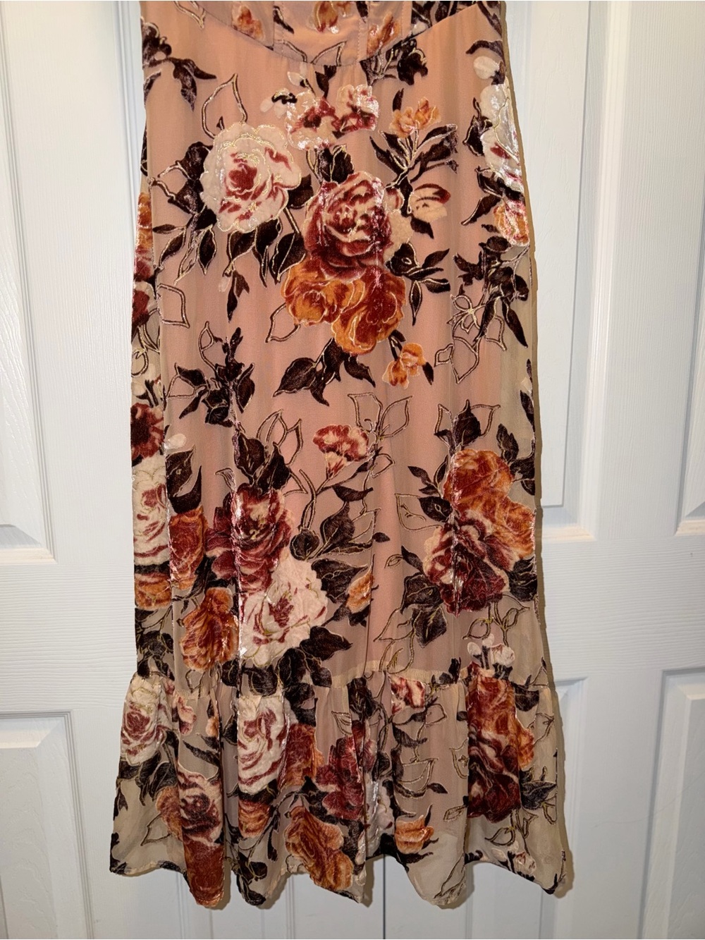 Lulu’s Composed Beauty Blush Pink Burnout Velvet Floral Midi Dress ($78.00) - Picture 4 of 7